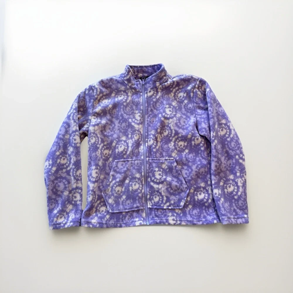 Eddie Bauer Youth Lone Peak jacket inner fleece violet‎ tulip Print Kids L 14/16